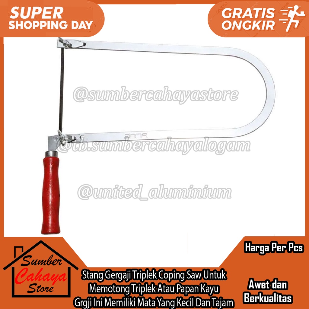 Gergaji Triplek Coping Saw Stang Untuk Memotong Triplek Atau Papan Kayu Triflek Tripleks Trivlek Grg