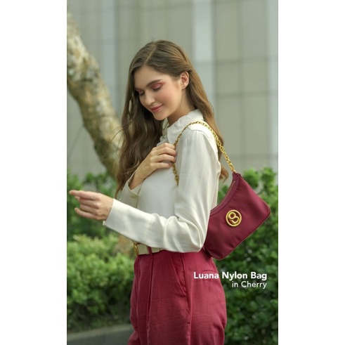 Buttonscarves Luana Nylon Bag Cherry New