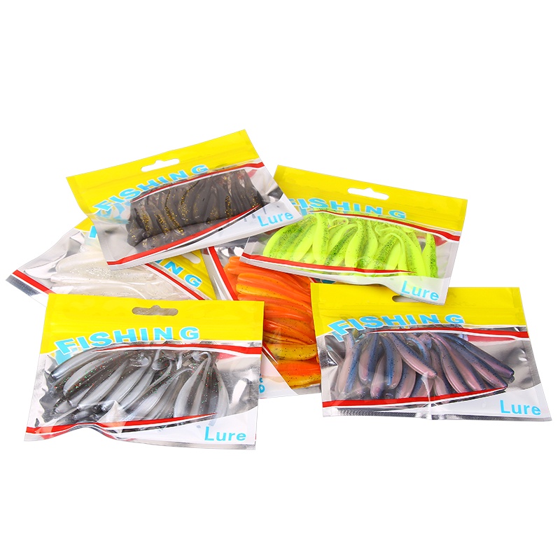 20pcs / Lot 1.9g / 6.5cm Umpan Pancing Buatan Bahan Silikon Lembut Ekor T