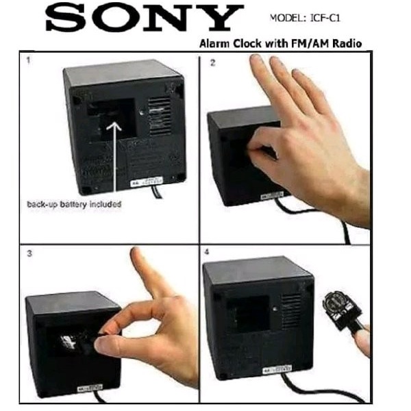 jam digital alarm sony icf c1 radio fm am clock alarm