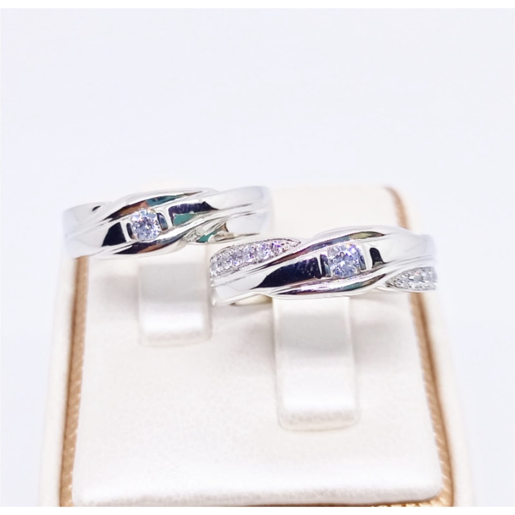 Cincin Tunangan Couple Perak Asli Ukir Nama A191