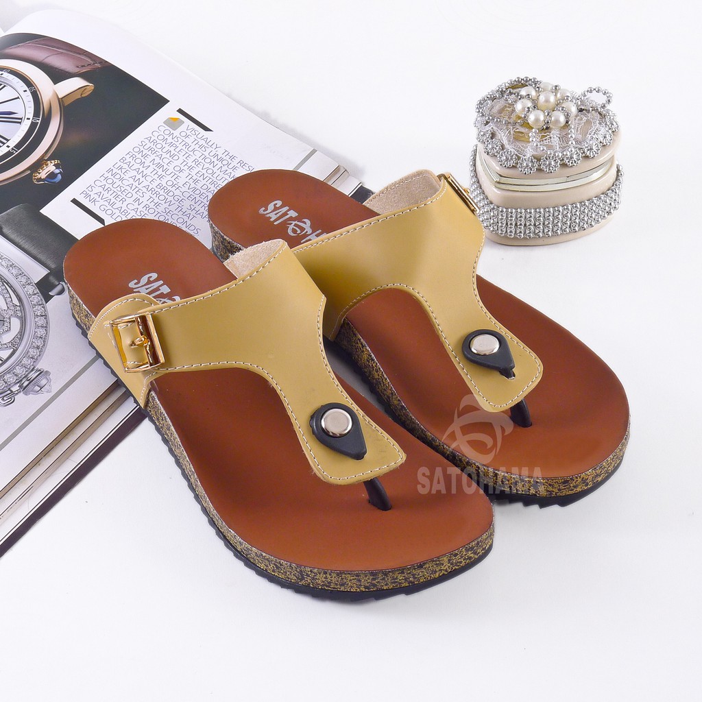 Satohama Sandal Flat Wanita Santai Footbed ST04