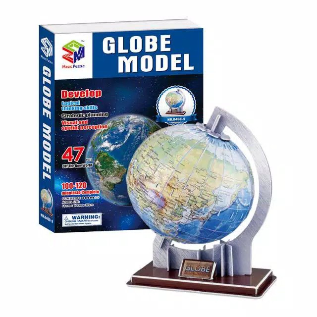 GLOBE MODEL 3D PUZZLE - Replika Model Bumi - Pazel DIY Bola Dunia - Puzzle Bola Dunia - Puzzle Edukasi B468-9 - Mainan Edukasi