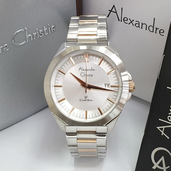 Alexandre Christie AC8596 Silver Rosegold Original Alexanadre Christie Pria AC 8596