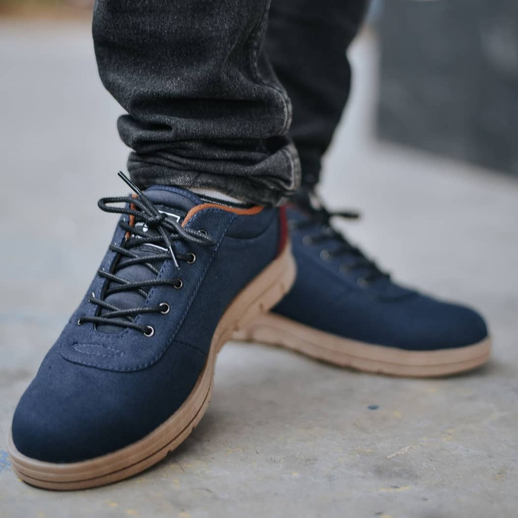 POLKA NAVY |ManNeedMe x FSTP| Sepatu Sneakers Pria Casual Sporty ORI