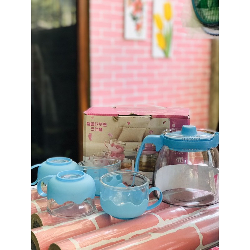 Tea pot Poci + gelas set teh isi kumplit