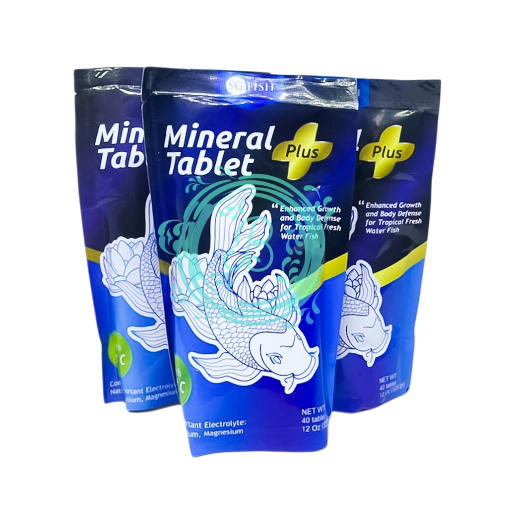 SGFISH MINERAL TABLET PLUS VITAMIN C 40 Tablet 280 Gram Obat Vitamin Garam Ikan Hias Sehat 280g