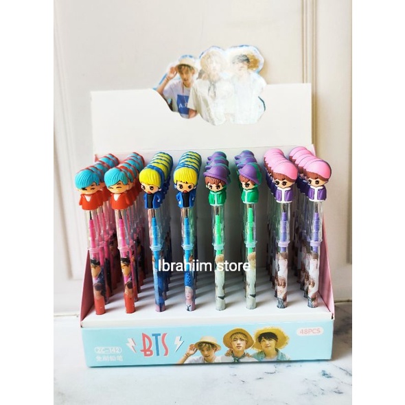 (ECER) PENSIL KARAKTER BTS ECER / PENSIL BENSIA KARAKTER LUCU / PENSIL KARAKTER BLACKPINK / PENSIL BTS