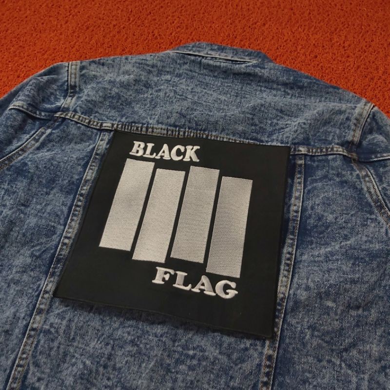 BACKPATCH BORDIR BLACK FLAG SATU SET ISI 3pcs BESAR BEST QUALITY