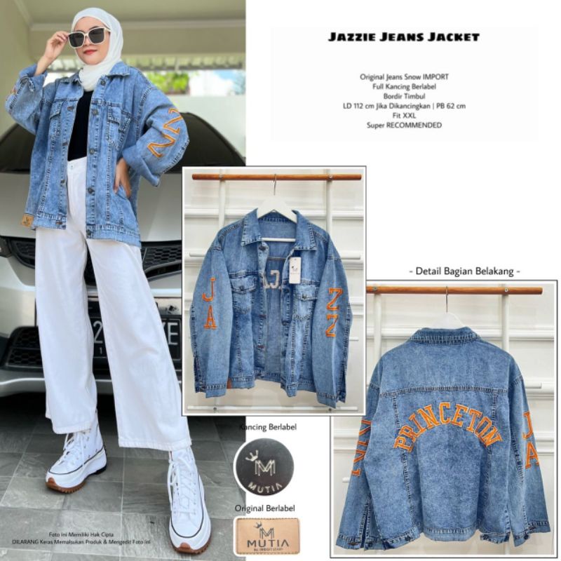JAZZIE JEANS JACKET BY MUTIA (JAKET JEANS MUSLIMAH) Jaket jeans wanita modern