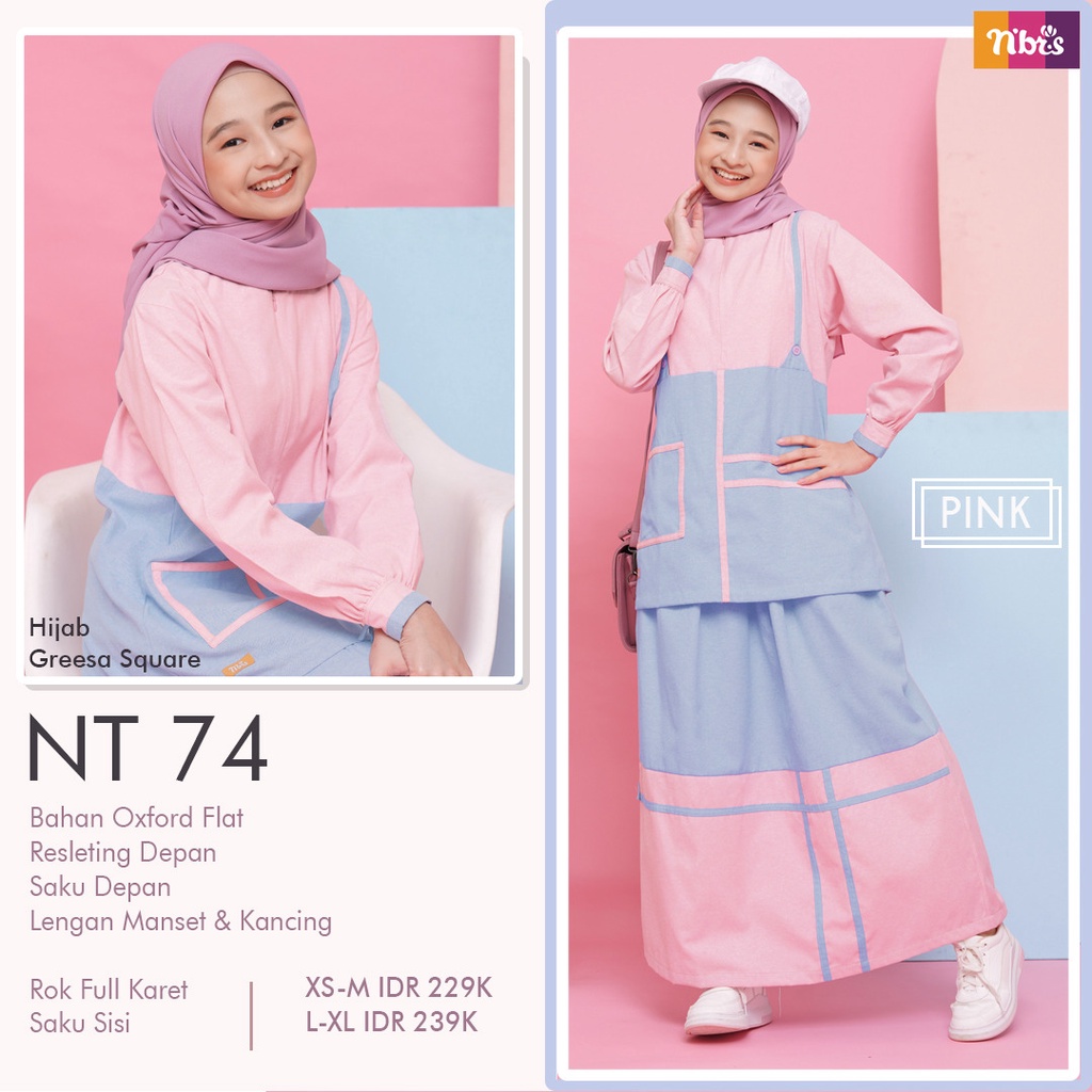 Nibras Teen NT 74 Material Bahan Oxford Flat Pakaian Remaja Simple Terbaru By Nibras Teen