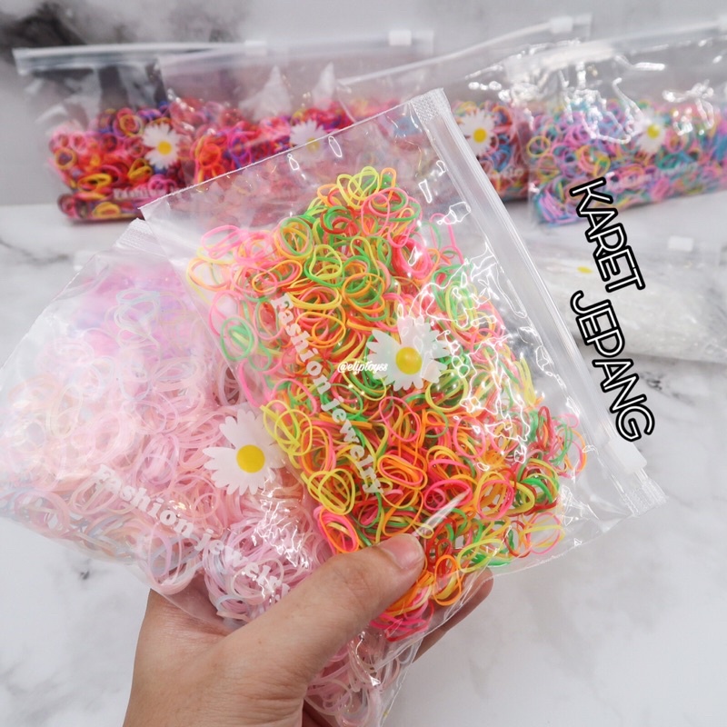 IKAT RAMBUT KARET JEPANG ELASTIS WARNA WARNI FREE POUCH KOREA PREMIUM BEST SELLER