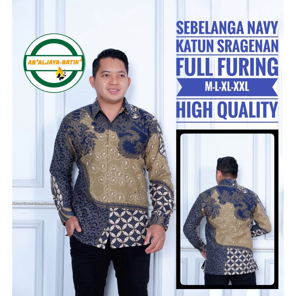 SEBELANGA NAVY ALJAYA KEMEJA BATIK PRIA SOLO LENGAN PANJANG LAPIS FURING ATASAN BATIK PREMIUM MODERN KATUN HALUS NANDA JAYA DEWANGGA NAVY DEWANGGA UNGU PARIKESIT MAROON SUNGUT PUTIH SISIK SOGAN OPO UNGU SUNGUT MERAH PARANG SINAR LAKESWARA AJI MERAH ANGSA