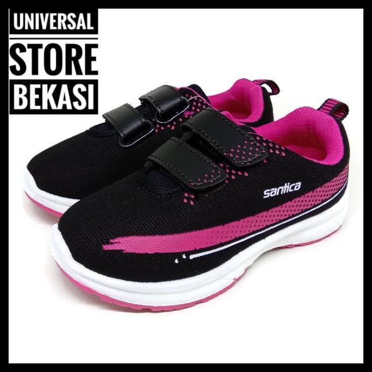 Sepatu Anak Perempuan Laki Santica Hikaru Sekolah Tk Sd Hitam Pink - 27, Fuchsia