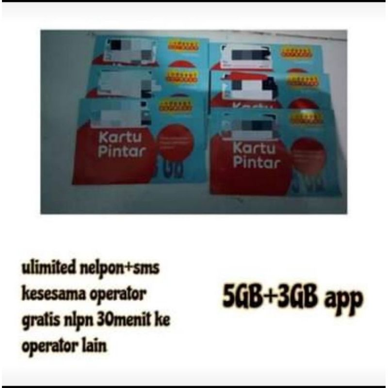 kartu perdana internet indosat 8gb+5gb/13gb(nasional) segel ,ON