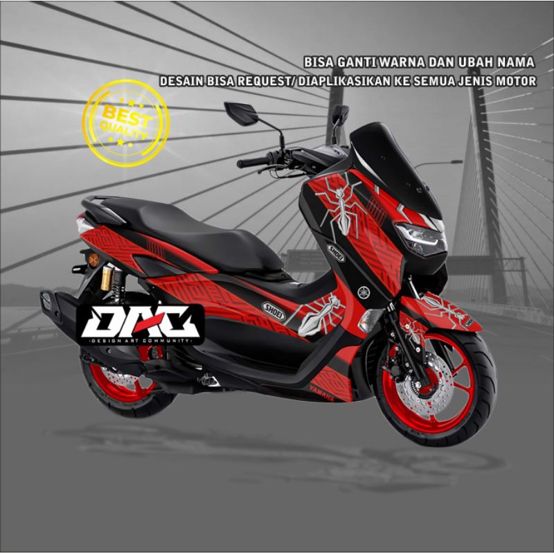 Sticker Decal full body NMAX grafis merah hitam