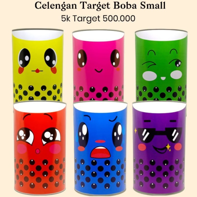Celengan Target Boba 5k Target 500rb Celengan Target Murah Buka Tutup Tabungan Target Viral Permanen