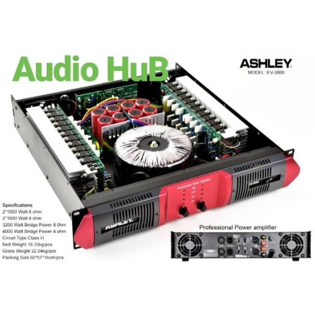 POWER AMPLI ASHLEY EV 3000 AMPLIFIER ASHLEY EV3000 ORIGINAL