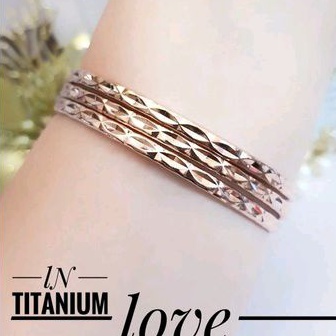 Titanium Gelang Keroncong Warna Rosegold 99222