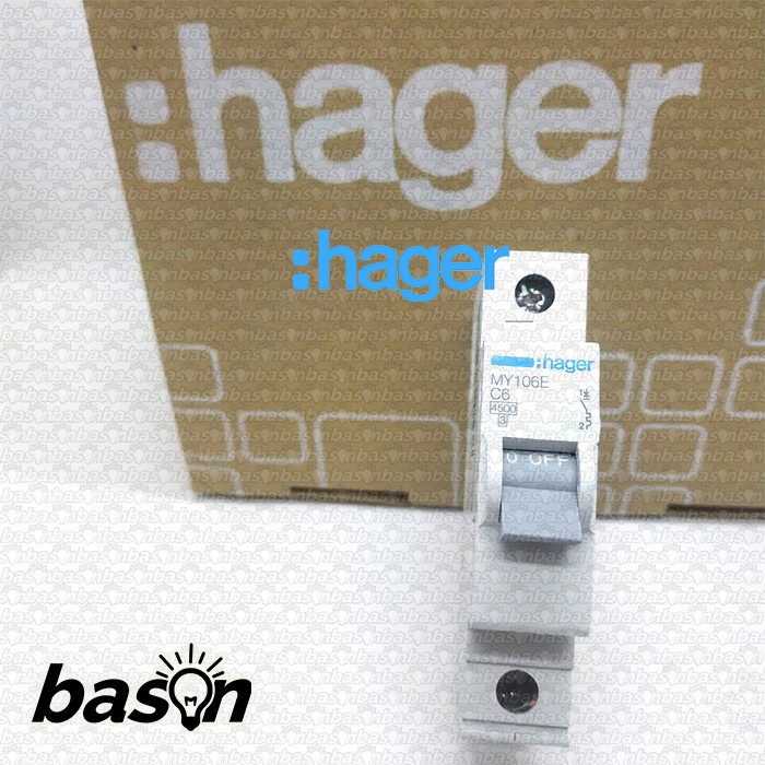 HAGER MCB 1Phase 6A - circuit breaker / pemutus arus listrik C6 1P