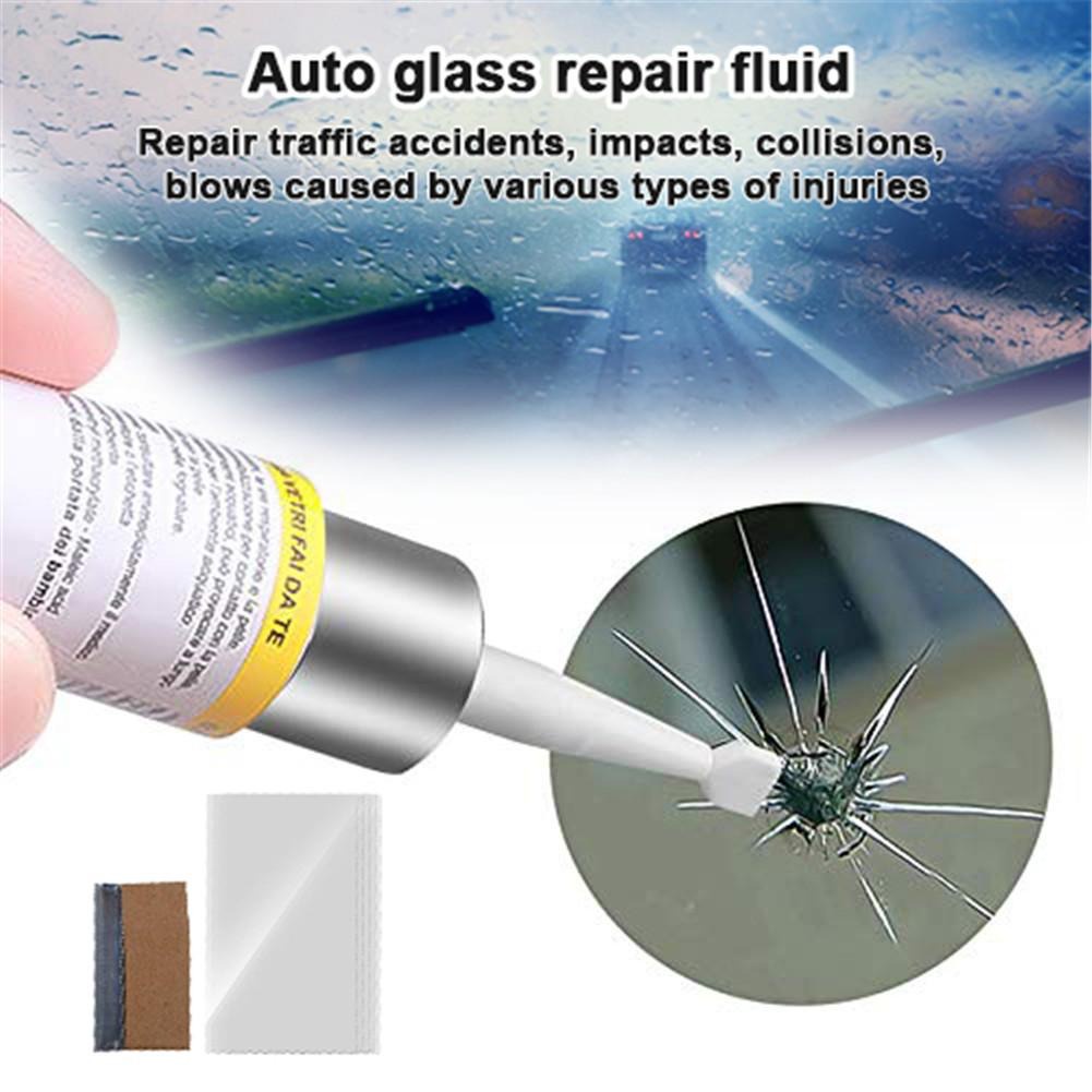 [BISA COD] Lem Kaca Mobil Anti Retak Windshield Repair Kit Mobil Kaca Retak Perbaikan Kit Kaca Depan Nano Perbaikan Cair Auto Jendela Kaca Depan DIY-Alat Kaca Perbaikan