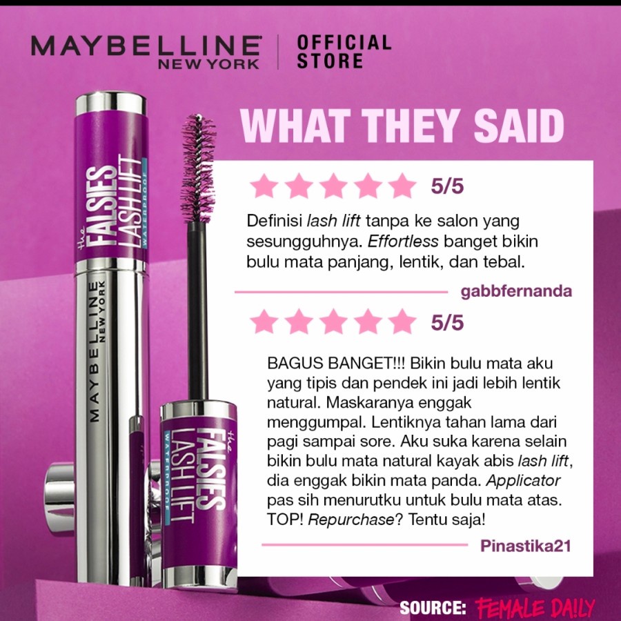 ✦SINAR✦Maybelline The Falsies Lash Lift Mascara Make Up