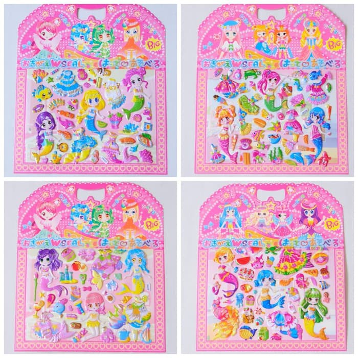 

Sticker 2in1 Kartun 3D Make Up dan Coloring sticker reward anak ker