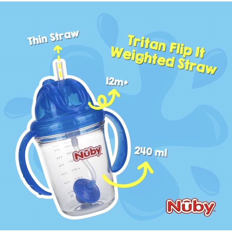 nuby tritan flip-it weighted straw cup