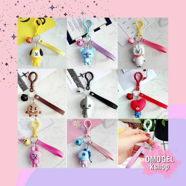 Keychain BT21 Key Holder Bag BT21 Cooky Tata Koya