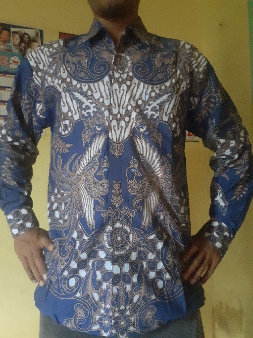 Peksi Dongker Kemeja Batik Pria Full Furing Katun Sragenan