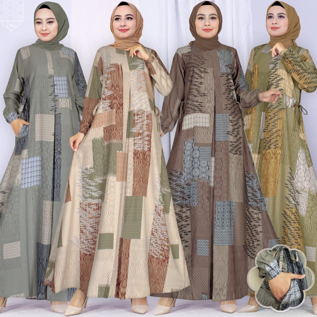 gamis maxmara motif abstrak sadako store
