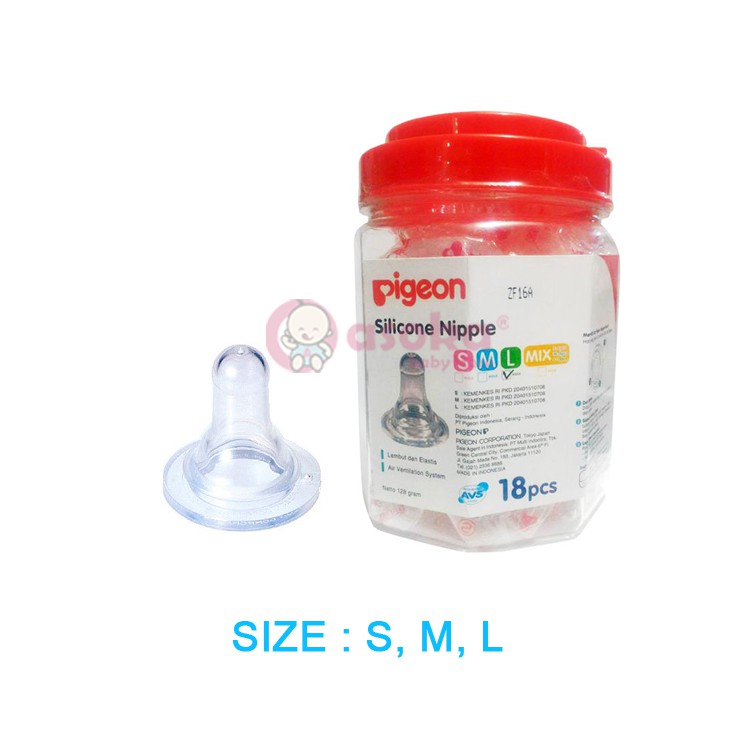 Dot Pigeon Nipple Eco / Silicone Standard Eco Ukuran S, M, L ASOKA