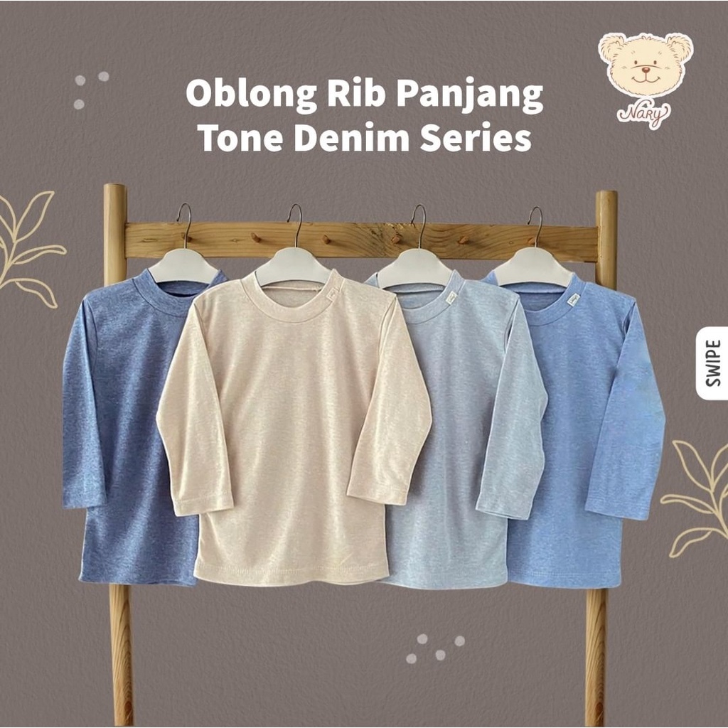 Oblong Warna Denim Tangan Panjang - Nary