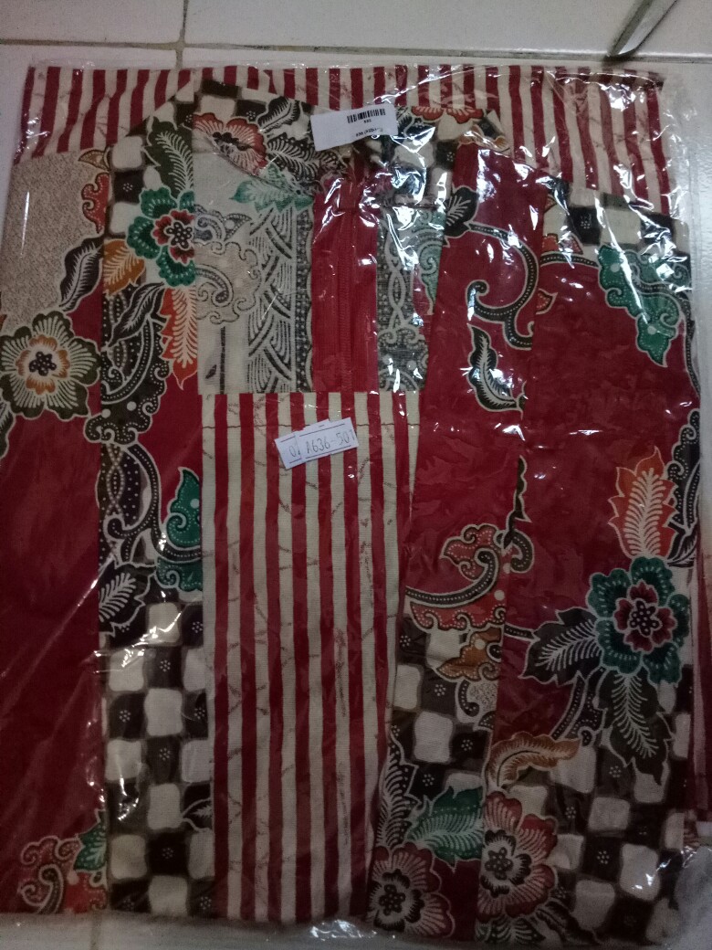 Baju Batik Wanita - Dress Batik Wanita 636 - 493 Red