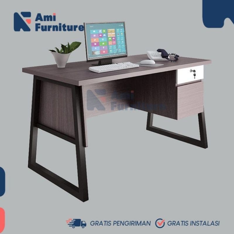 Meja kerja minimalis meja belajar modern Meja Kantor seri OT 122 Merk Siantano
