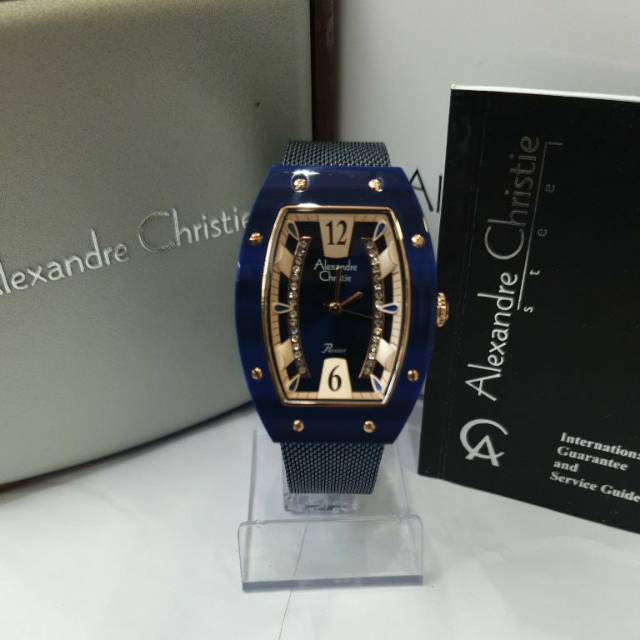 Jam tangan wanita Alexandre Christie AC2778LH Biru Original