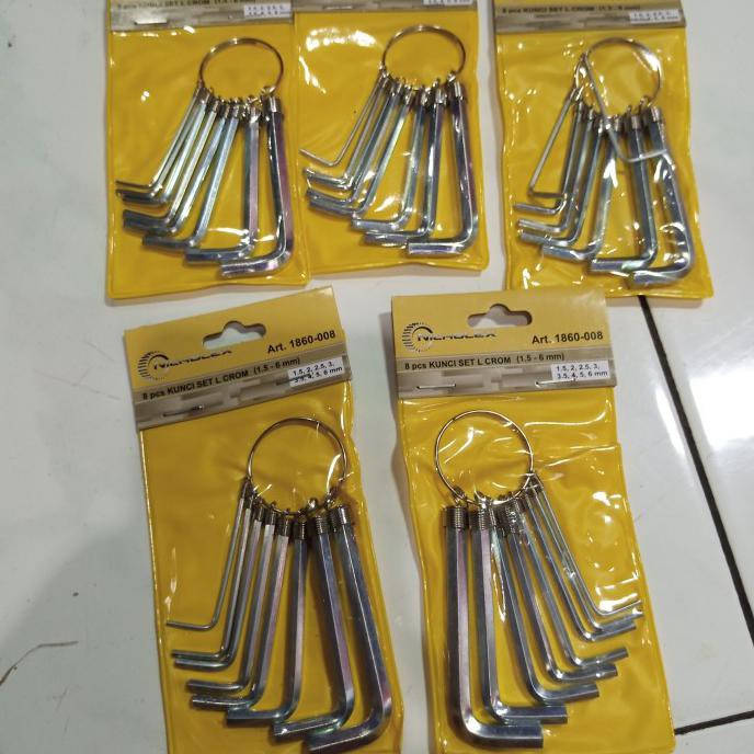 Kunci L Kecil Isi 8 Buah Untuk Pembuka Mur Dan Baut Sepeda