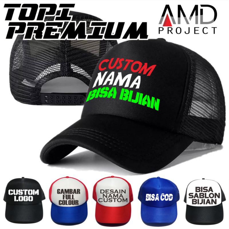 topi sablon custom nama logo / sablon topi custom satuan