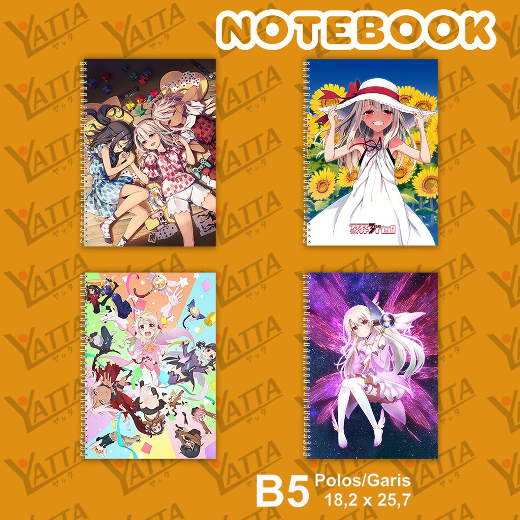 

Notebook Anime ukuran B5 18,2 cm x 25,7 cm Fate kaleid liner PRISMA ILLYA