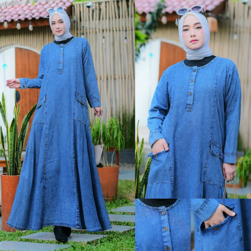 Mossimo Jeans Maxy, GAMIS JEANS POLOS SUPER CANTIK FIT XXL LD 110 BAHAN JEANS WASH IMPORT TERMURAH OOTD