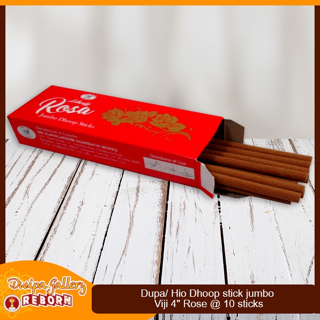Dupa Hio India Wangi Viji Dhoop stick jumbo 4&quot; Rose @ 10 sticks