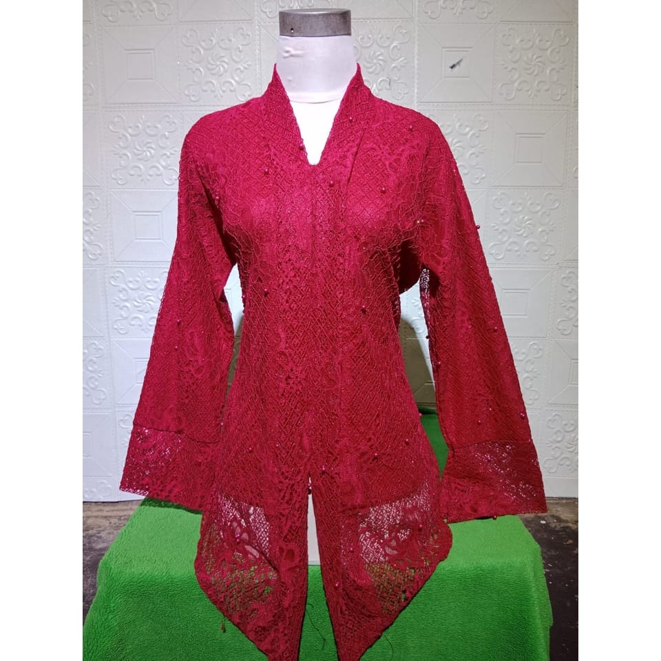 kebaya encim modern mutiara//kebaya kartini brokat//atasan brokat//kebaya brokat murah