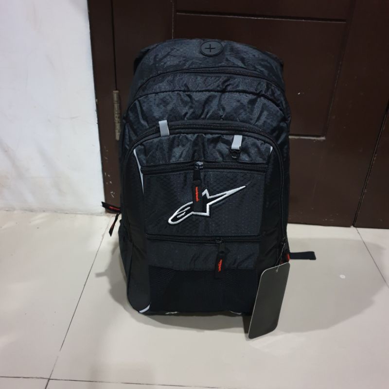 Tas Ransel Alpin Hitam Logo Putih