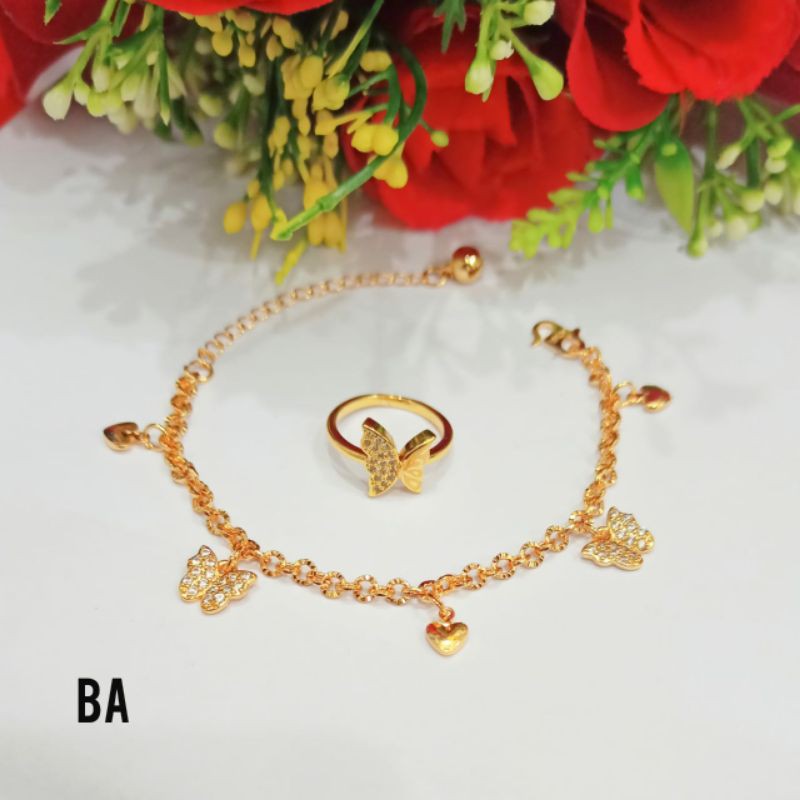 Gelang Dewasa Nori Jurai mata FREE cincin variasi motif perhiasan wanita korea (COD)