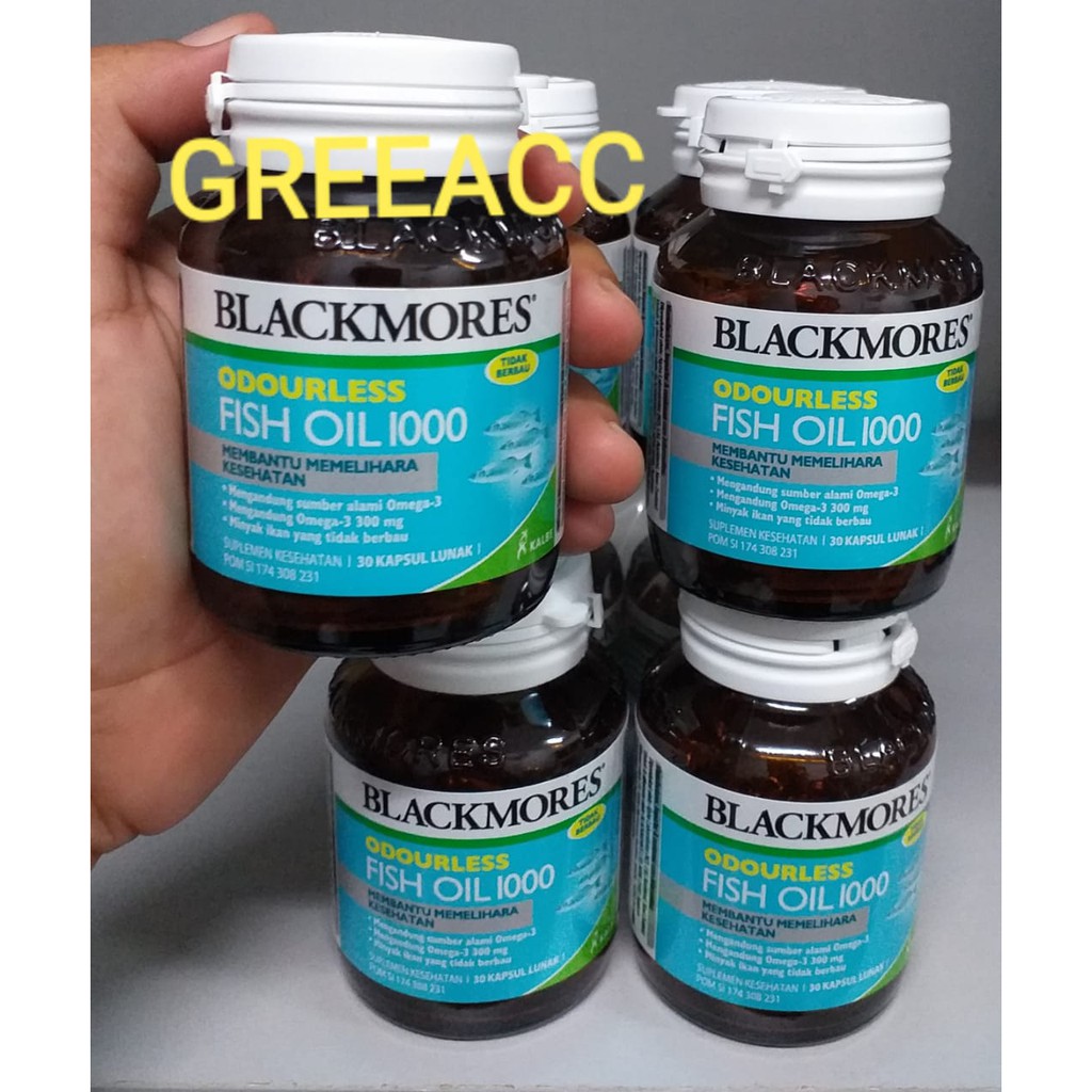 BLACKMORES Odourless Fish Oil 1000mg 30 kap Omega 3 1000 mg Shopee