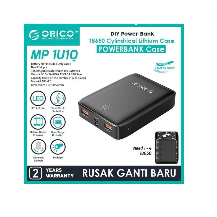 ORICO MP-1U1Q DIY Powerbank Case / Module QC 3.0 18 watt