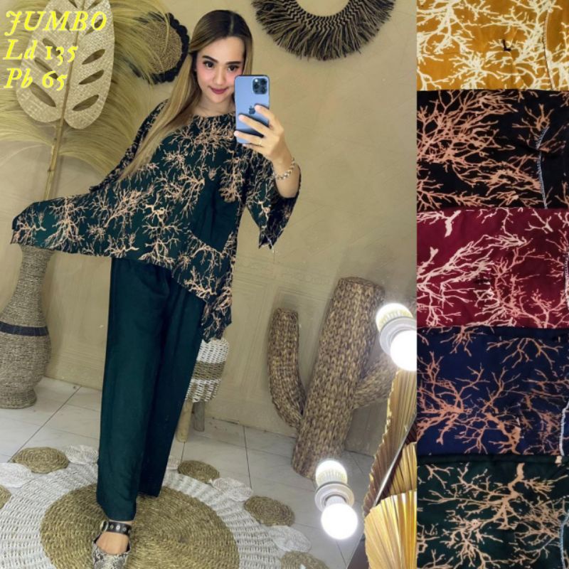 Set Waka-Waka Setelan Waka Setelan Celana Jumbo One Set Celana Setelan Rayon Jumbo