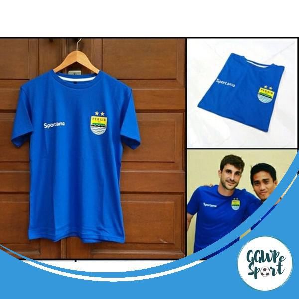 Kaos Distro Persib Bandung Logo Sportama Premium Baju Cowok Bola Katun Combed 30S Kualitas Terbaik