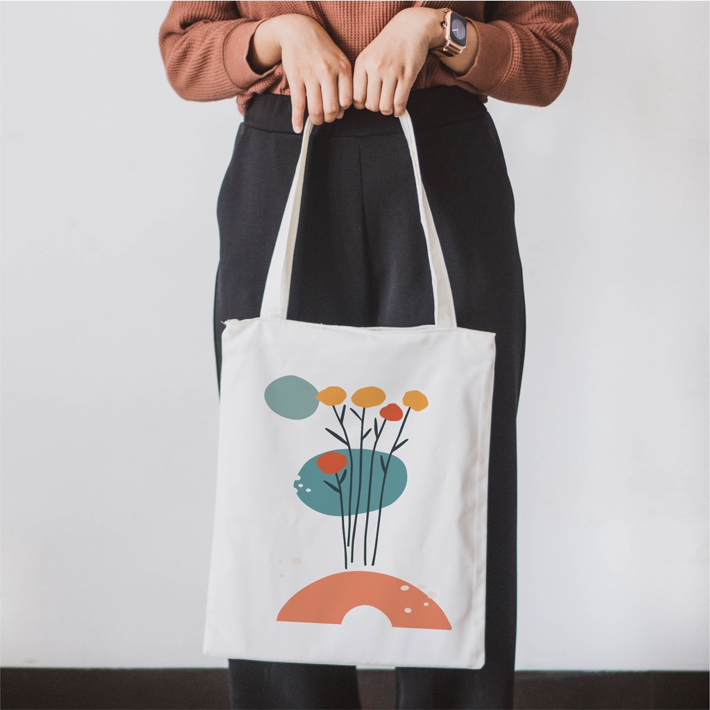 Sevine Totebag Artsy Nordic Tas Tote Bag Resleting Laptop Fashion Wanita - SA