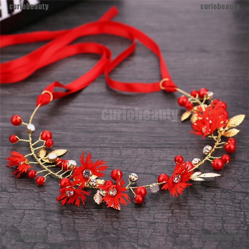 BE BA Tiara Mahkota Bunga Warna Putih Merah dengan Pita BE BA Tiara Mahkota Bunga Warna Putih Merah dengan Pita